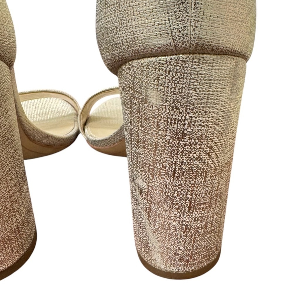 Sam Edelman Women’s Yaro Sandals Size 10.5 Metallic gold Ankle Strap Shelf pull - Picture 10 of 13